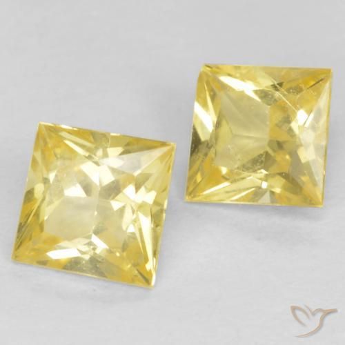 Shop natural 0.57ct Jaune moyen-léger Saphir gems, Carré, from Tanzanie at GemSelect. In stock, global shipping!