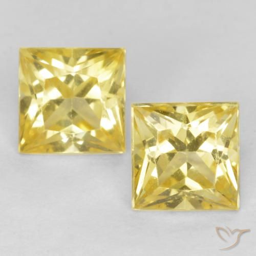 0.68ctw Naturel Jaune Toscane Saphir, Carré, VVS-VS