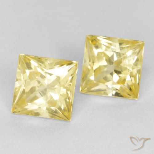 Shop natural 0.75ct Jaune moyen-léger Saphir gems, Carré, from Tanzanie at GemSelect. In stock, global shipping!