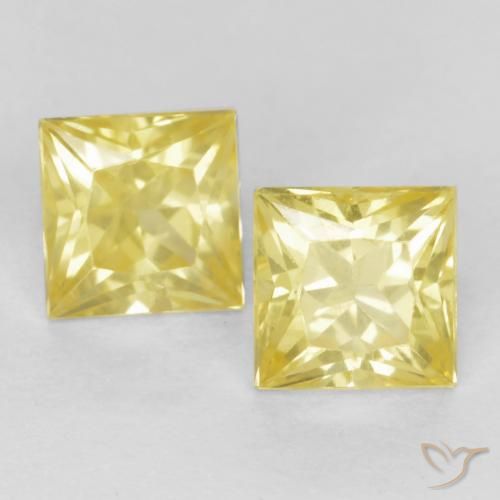 0.59ctw Naturel Jaune Toscane Saphir, Carré, VS