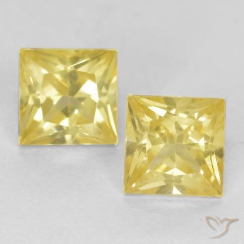 0.80ctw Naturel Jaune Toscane Saphir, Carré, VVS-VS