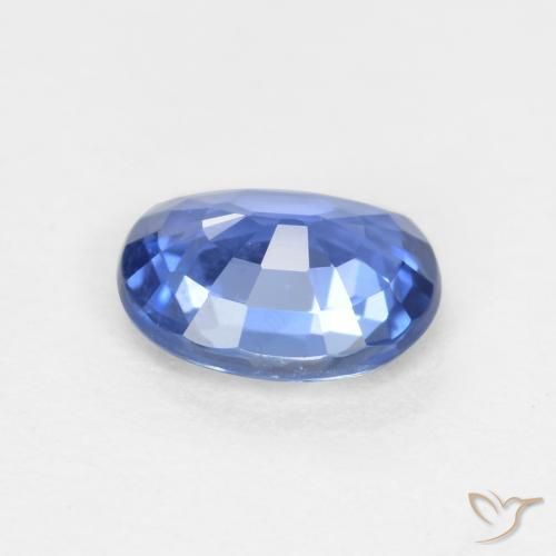 Saphir Bleu marine léger naturelle ovale, 0.66 ct, VS
