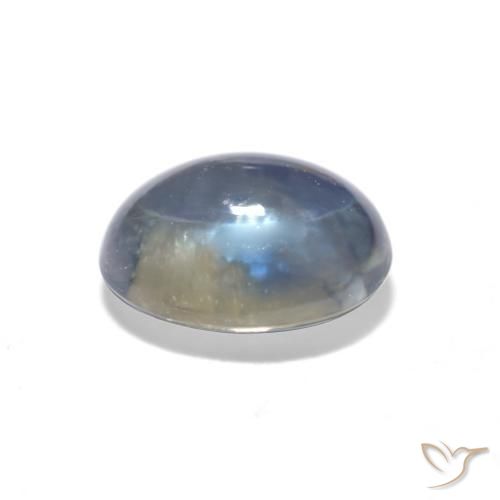 Saphir Bleu marine naturelle ovale, 0.61 ct, Transparent