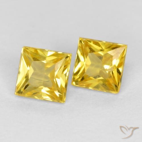 Shop natural 0.64ct Jaune miel Saphir gems, Carré, from Tanzanie at GemSelect. In stock, global shipping!