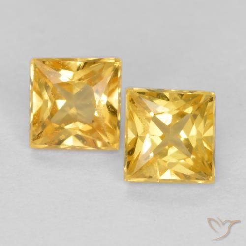 0.54ctw Naturel Doré Saphir, Carré, VS