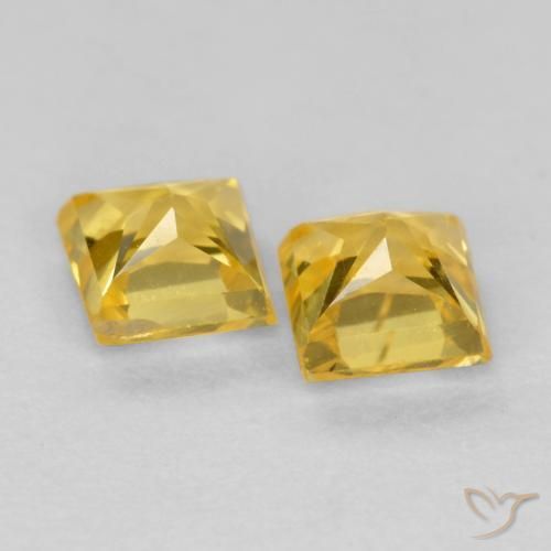Shop natural 0.53ct Jaune miel Saphir gems, Carré, from Tanzanie at GemSelect. In stock, global shipping!