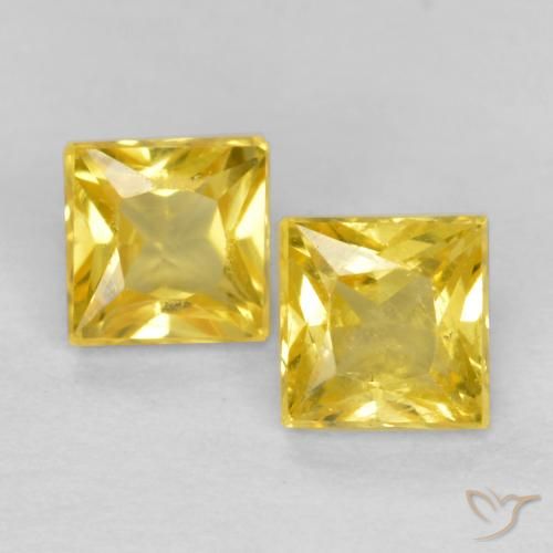 0.54ctw Naturel Jaune miel léger Saphir, Carré, VS