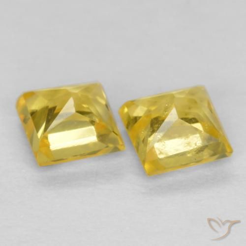 Shop natural 0.54ct Jaune miel léger Saphir gems, Carré, from Tanzanie at GemSelect. In stock, global shipping!