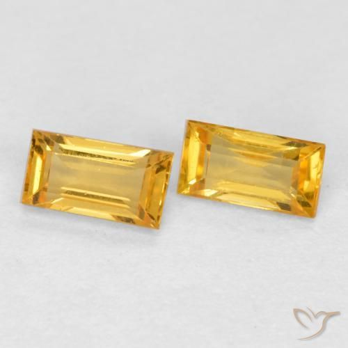 0.47ctw Naturel Orange Doré Saphir, Baquette, VS, Photo A
