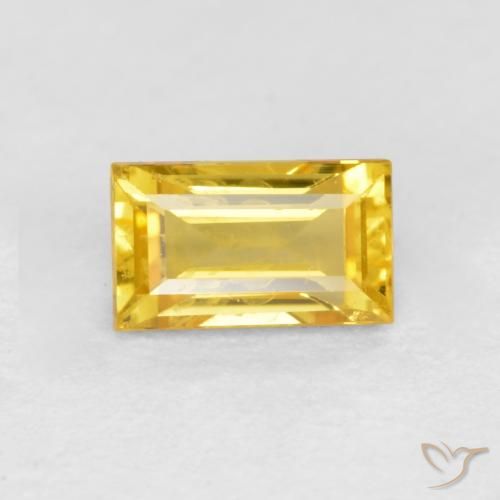 0.41ct Naturel Doré Saphir, Baquette, VS