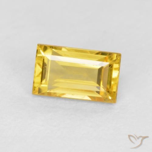 Saphir Doré naturelle Baquette, 0.41 ct, VS