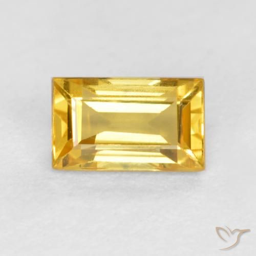 0.45ct Naturel Doré Saphir, Baquette, VVS-VS