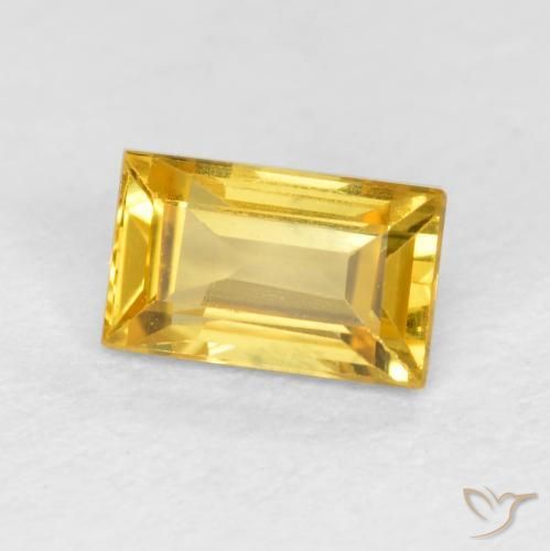 Saphir Doré naturelle Baquette, 0.45 ct, VVS-VS
