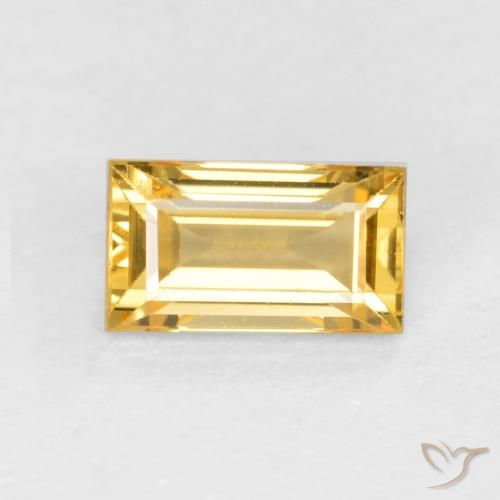 0.39ct Naturel Or moyen Saphir, Baquette, VVS-VS