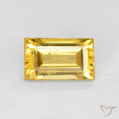0.46ct Naturel Doré Saphir, Baquette, VS