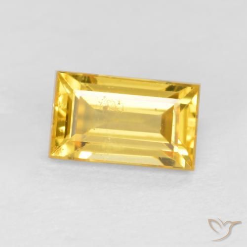 Saphir Doré naturelle Baquette, 0.46 ct, VS