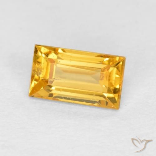Saphir Doré moyen naturelle Baquette, 0.42 ct, VS