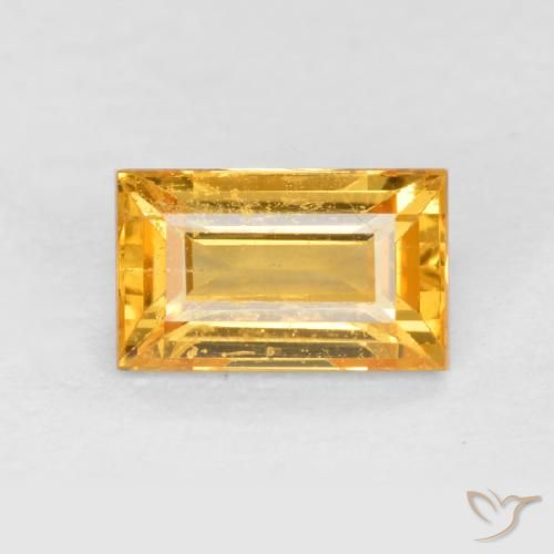 0.41ct Naturel Orange Doré Saphir, Baquette, VS-SI