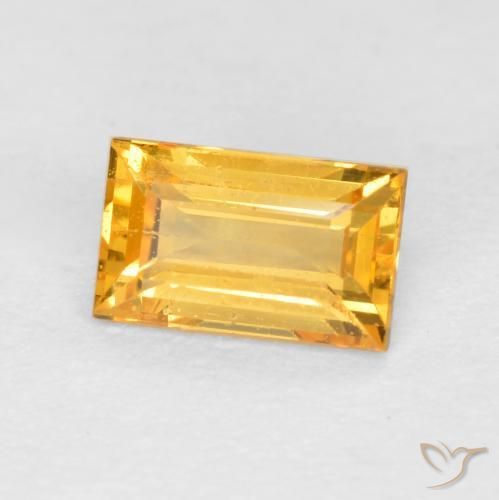 Saphir Orange Doré naturelle Baquette, 0.41 ct, VS-SI