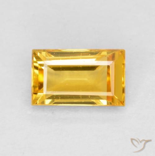 0.42ct Naturel Doré moyen Saphir, Baquette, VS