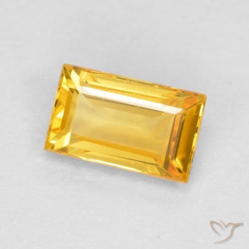 Saphir Doré moyen naturelle Baquette, 0.42 ct, VS