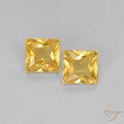 0.48ctw Naturel Doré Saphir, Carré, VS