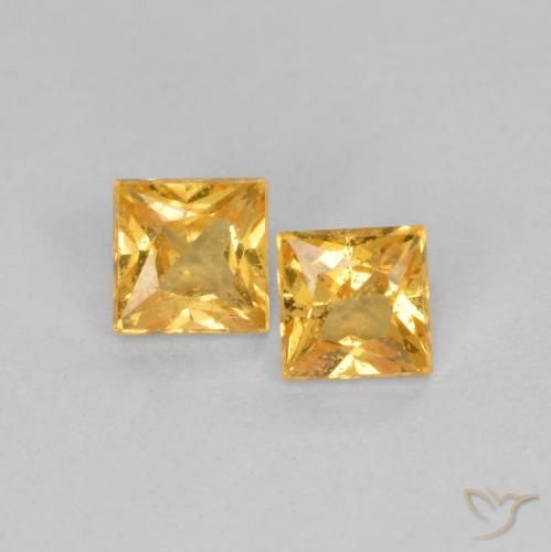 0.52ctw Naturel Orange-or Saphir, Carré, VS