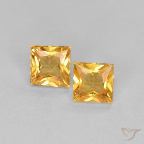 0.52ctw Naturel Orange-or Saphir, Carré, VS