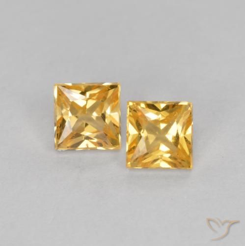 0.53ctw Naturel Orange-or Saphir, Carré, VS