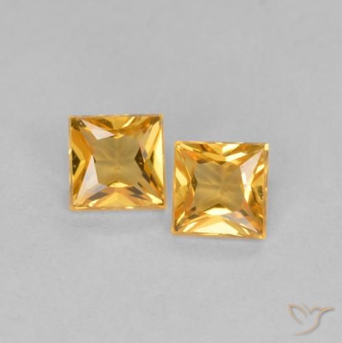0.47ctw Naturel Orange-or Saphir, Carré, VS