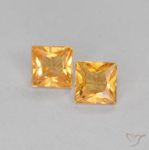 0.49ctw Naturel Orange-or Saphir, Carré, VS
