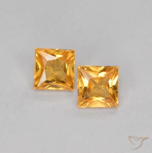 0.45ctw Naturel Orange-or Saphir, Carré, VS