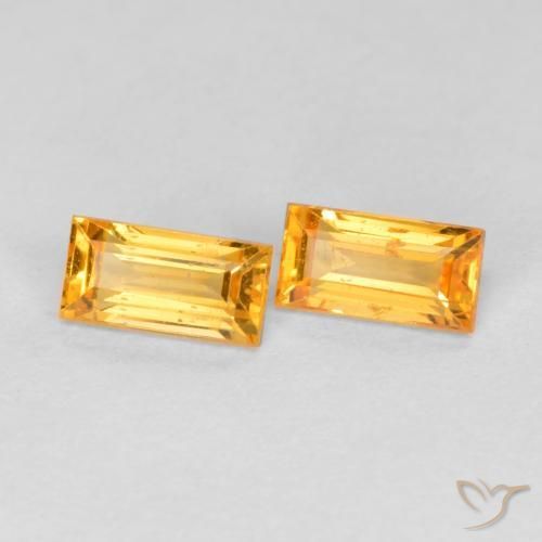 Shop natural 0.61ct Orange-or Saphir gems, Baquette, from Tanzanie at GemSelect. In stock, global shipping!