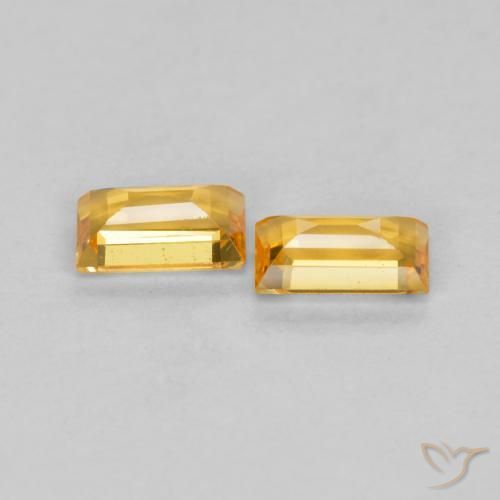 Shop natural 0.50ct Orange doré profond Saphir gems, Baquette, from Tanzanie at GemSelect. In stock, global shipping!