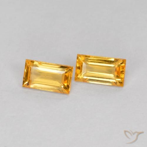 Shop natural 0.48ct Orange doré profond Saphir gems, Baquette, from Tanzanie at GemSelect. In stock, global shipping!
