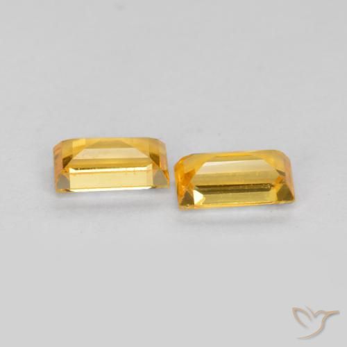 Shop natural 0.48ct Orange doré profond Saphir gems, Baquette, from Tanzanie at GemSelect. In stock, global shipping!