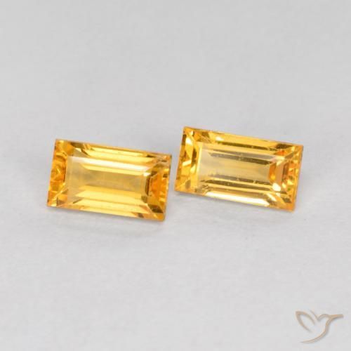 Shop natural 0.52ct Orange doré profond Saphir gems, Baquette, from Tanzanie at GemSelect. In stock, global shipping!