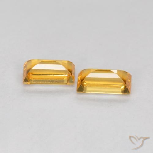 Shop natural 0.52ct Orange doré profond Saphir gems, Baquette, from Tanzanie at GemSelect. In stock, global shipping!