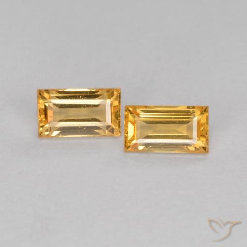 0.48ctw Naturel Orange-or Saphir, Baquette, VS, Photo A