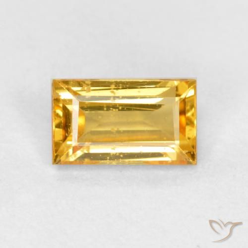 0.39ct Naturel Doré Saphir, Baquette, VS