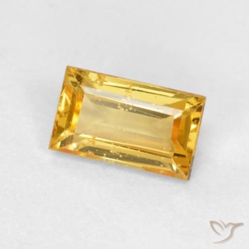 Saphir Doré naturelle Baquette, 0.39 ct, VS