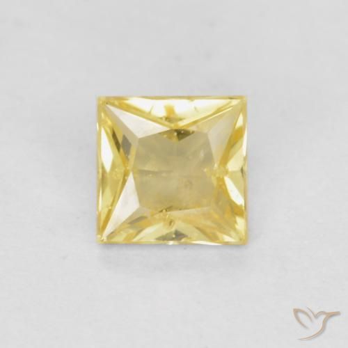 0.32ct Naturel Jaune Toscane Saphir, Carré, VS-SI