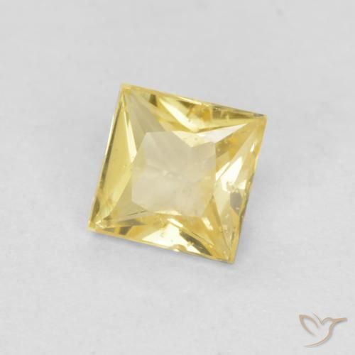 Saphir Jaune Toscane naturelle Carré, 0.32 ct, VS-SI
