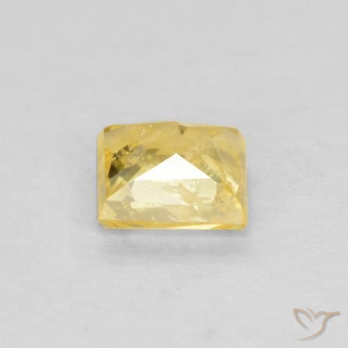 Saphir Jaune Toscane naturelle Carré, 0.32 ct, VS-SI