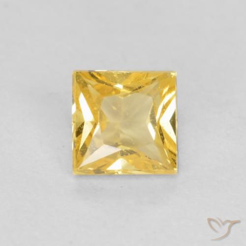 0.37ct Naturel Jaune Toscane Saphir, Carré, VS