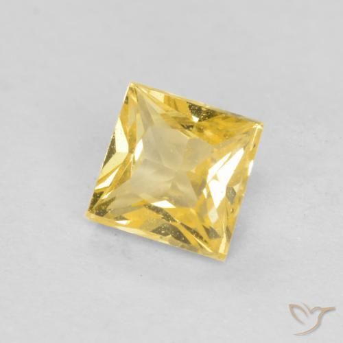 Saphir Jaune Toscane naturelle Carré, 0.37 ct, VS