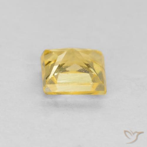 Saphir Jaune Toscane naturelle Carré, 0.37 ct, VS