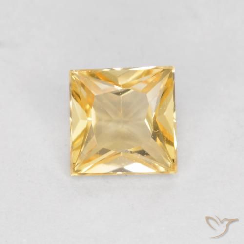 0.37ct Naturel Doré léger Saphir, Carré, VVS-VS