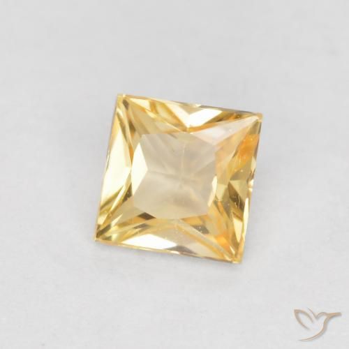 Saphir Doré léger naturelle Carré, 0.37 ct, VVS-VS