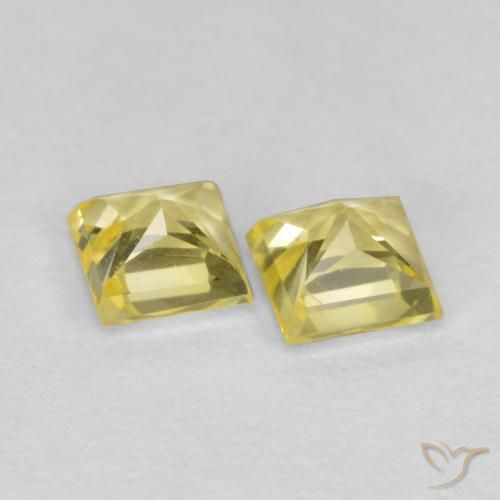 Shop natural 0.57ct Jaune moyen-léger Saphir gems, Carré, from Tanzanie at GemSelect. In stock, global shipping!